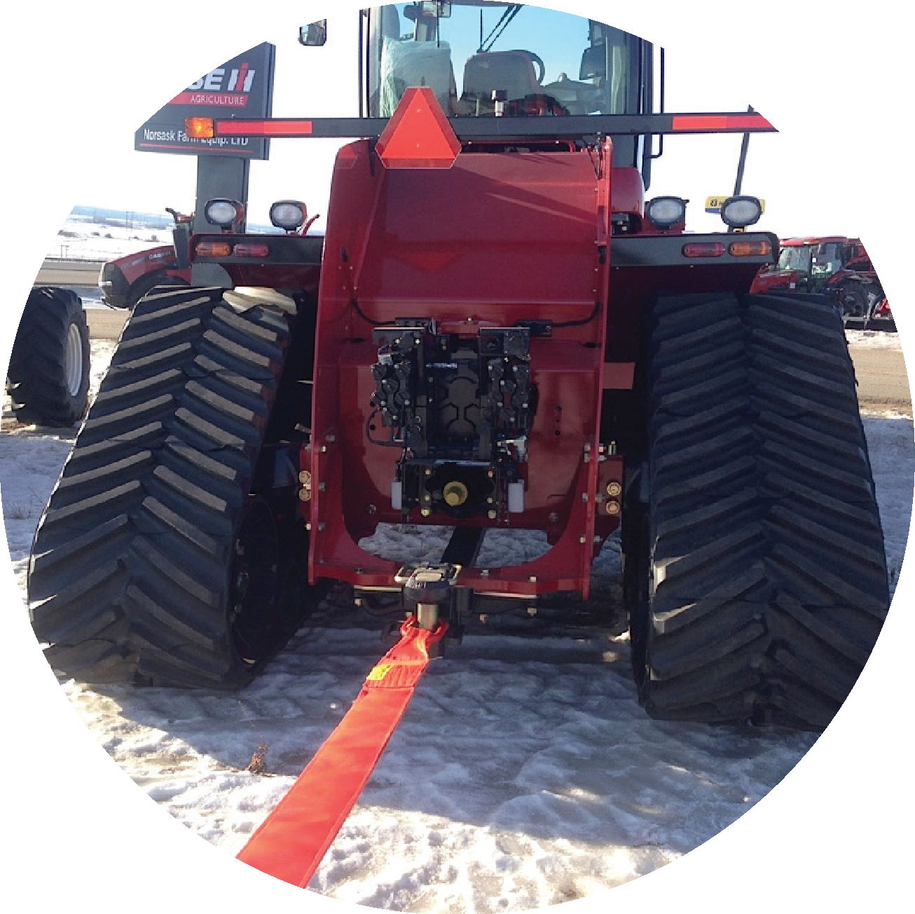 Tow Straps connected to Tractor